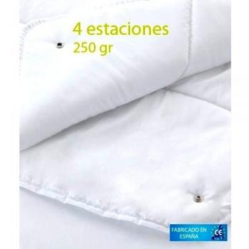 Belnou Edredon Relleno Nordico Tacto Pluma. Blanco Liso. Microfibra y Fibra Hueca. Blando Comodo Ligero. Diseño y Calidad. 4 Estaciones 250 gr. 240x220 cm Cama 150/160 cm