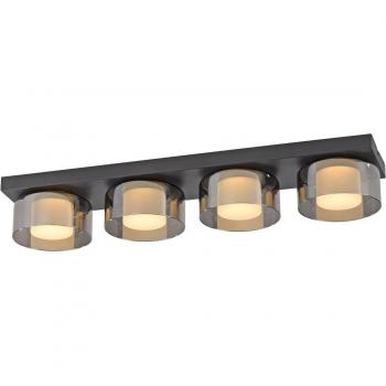 Lámpara de techo LED Rika Paul Neuhaus, negra, 70 cm, intensidad variable
