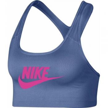 Nike Swoosh Futura Bra Top, Mujer, Indigo Storm/Laser Fuchsia, XL