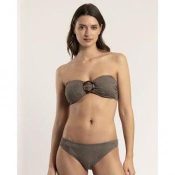 Bikini Bandeau Fresh Leaves marrón Admas para mujer