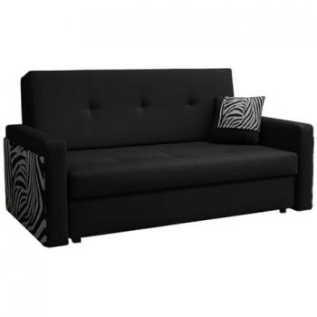 Sofá-cama Columbus 175 con cajón de ropa de cama, dimensiones 160x85x98cm, tapizado Manila 18 y Zebra