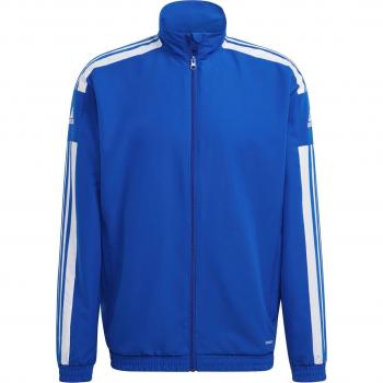Chaqueta de fútbol adidas Squadra 21 Presentation para hombre, fabricada en material ligero y transpirable, con cierre de cremallera completo, bolsillos laterales con cremallera, diseño clásico de cuello alto, puños elásticos y