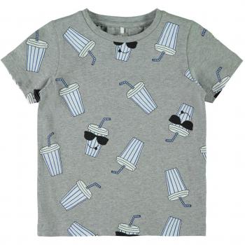 NAME IT Nmmdarasmus SS Top Box, Camiseta para Niños, Grey Melange, 92