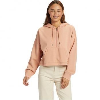 Sudadera con capucha Roxy Drakes Cove Half Zip rosa mujer - L