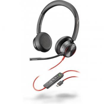 Auriculares estéreo USB-C POLY Blackwire 8225 con adaptador USB-C/A 8X223AA