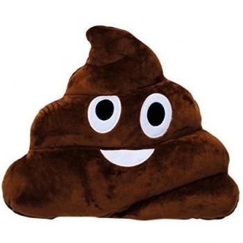 Emoticonworld Caca - Cojín Emoticono, 32 cm