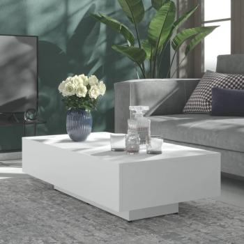 Mesa de centro blanca 115x60x31 cm de madera contrachapada