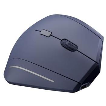 Ratón Ergonómico Vertical Inalámbrico Doble Conexión Bluetooth y USB-A, 1600DPI, Recargable, Azul