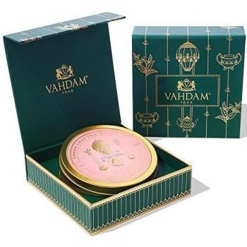 VAHDAM, Juego de regalo de caja de lata individual | Té de rosas en caja de regalo de lujo | 100% naturales | Juego de regalo de té para women | Set de regalo for Her