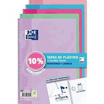Pack de 5 Cuadernos Oxford Cuadriculados Tapa de Plástico