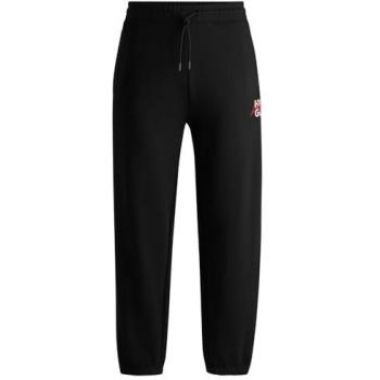 HUGO Dlogopante Loose Fit Black Jogging Pants for Men Size L