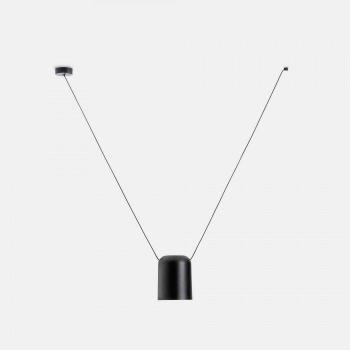 Colgante ático aluminio negro mate 1 bombilla 175cm