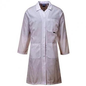 Bata Estándar para Mujer con Bolsillos Laterales Color Blanco Portwest LW63