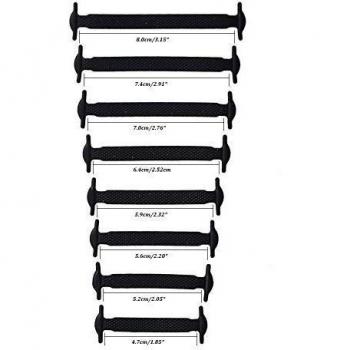 Cusfull Perezoso No elástico Lazo silicona cordones de los zapatos moda fresca rápida cordones de las botas para adultos - 16pc / 8 par