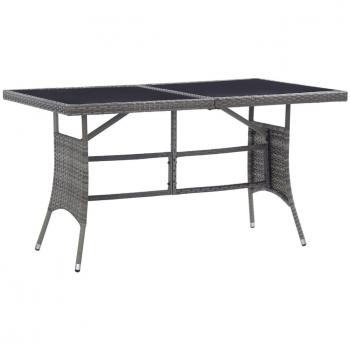 vidaXL Garden Table Grey 140x80x74 cm Poly Rattan