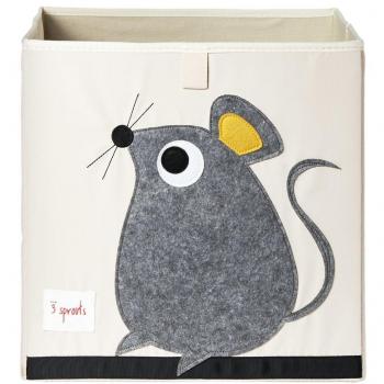 3 Sprouts - Caja de almacenamiento cúbico - Contenedor de almacenamiento para niños y niños pequeños, Ratón