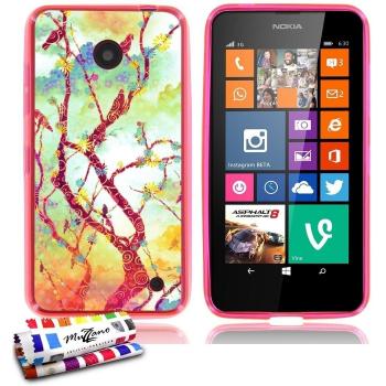 Carcasa Flexible Ultra-Slim NOKIA LUMIA 635 de exclusivo motivo [Poesie liberty] [Rosa] de MUZZANO  + ESTILETE y PAÑO MUZZANO REGALADOS - La Protección Antigolpes ULTIMA, ELEGANTE Y DURADERA para su NOKIA LUMIA 635