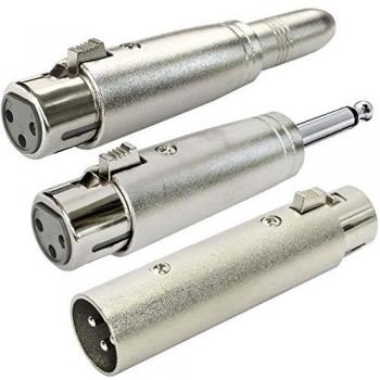 Juego de adaptador XLR Keepdrum F – M de XLR/XLR de F – 6,3 mm hembra XLR/F – Conector de 6,3 mm