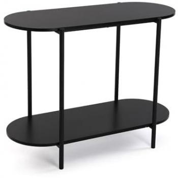 Consola Versa Negro Metal 40 x 70 x 90 cm, Consola de Estilo Industrial, Medidas (Al x l x An) 70 x 40 x 90 cm, Metal Color Negro