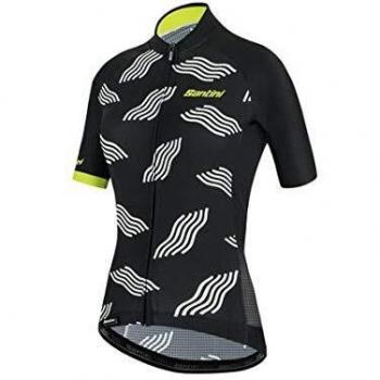 Santini Tono Dune - Jersey Corto para Mujer, Talla S, Color Negro