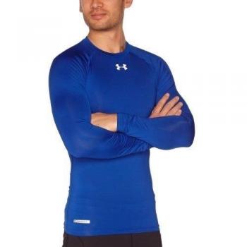 Under Armour Sonic Compression - Camisa de compresión, de manga larga para hombre, tamaño Medio, color azu/ blanco