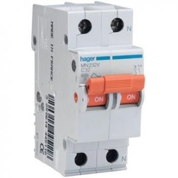Hager serie mn - Interruptor automático mn bipolar 32a curva-c