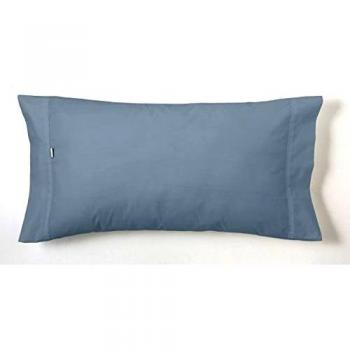 ESTELA - Funda de Almohada Combi Liso Cala Color Acero - 1 Pieza de 45x125 cm - 100% Algodón - 144 Hilos
