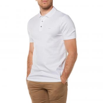 Michael Kors Sleek Liquid Mk Short Sleeved Polo Large WHITE