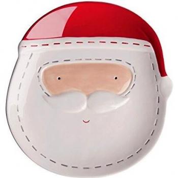 Excelsa Xmas Country Style - Plato, cerámica, Color Blanco y Rojo