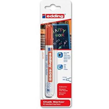 Rotulador Edding 4095 de Tiza Rojo, Punta Media 2-3 mm