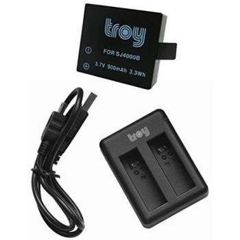 Troy Batería + Dual Cargador para Sport Camera QUMOX SJ4000 subtig3 DX 288813