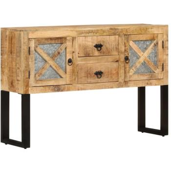 vidaXL Sideboard 110x30x74 cm Rough Mango Wood