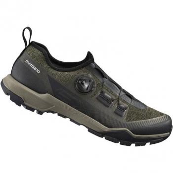 Zapatillas de ciclismo Shimano EX7 para hombre, color verde oliva y negro, talla 40