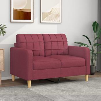 Sofá de 2 plazas en tela Vino tinto de 120 cm