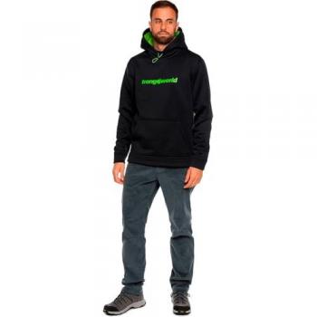 Sudadera de montaña Trangoworld Login Hombre Caviar XL, color negro/verde, con capucha, talla XL