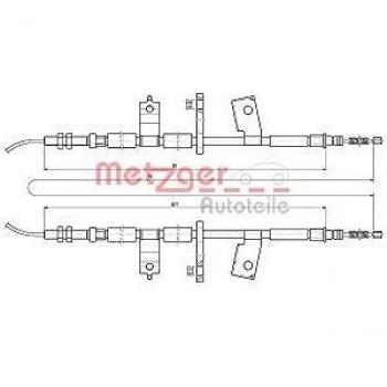 Cable de freno de estacionamiento Metzger 17.3513 para Chevrolet