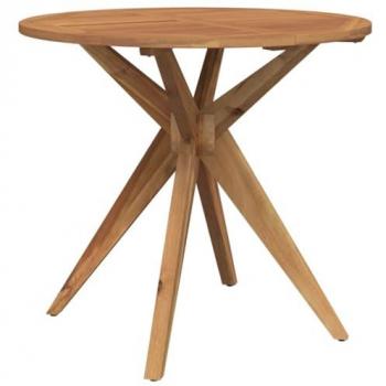 Mesa de jardín redonda madera maciza de acacia Ø85x75 cm Marrón