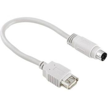 Adaptador Hama / convertidor, 6-pin Mini Din Macho Plug-USB tipo A-conector, Gris
