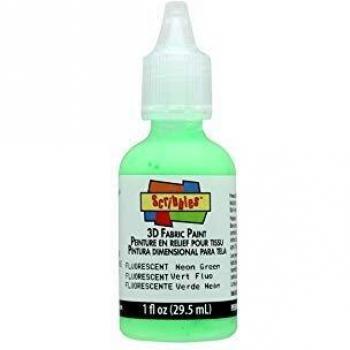 Scribbles 3D Fabric Paint 1oz-Neon - Green