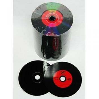 Vinilo CD-R NMC colour rojo Carbon completamente negro trasera anudado CD-apertura 700MB