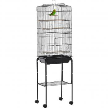 PawHut Jaula para Pájaros con Ruedas 46,5x36x157 cm