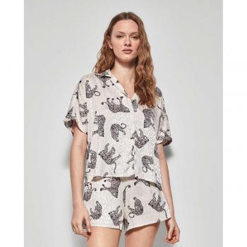 Camisa de pijama de mujer con estampado jaguar