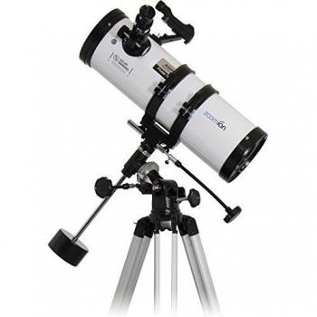 Zoomion Philae 114/500 EQ Reflector telescopio - anteojo astronómico con trípode, Montura y oculares para niños y Principiantes