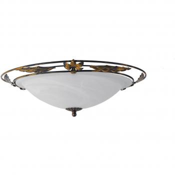 Plafón Decorativo Empotrado Riccio de 40 cm con Estructura Metálica Blanca y 2 Ampoules