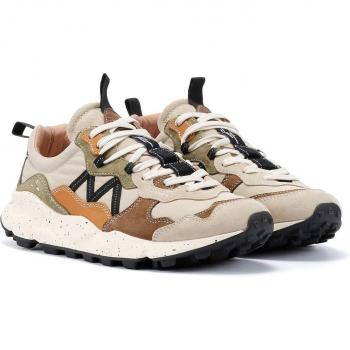 Flower Mountain Lenzan Beige Suede Sneakers for Men - Outdoor Adventure Trainers