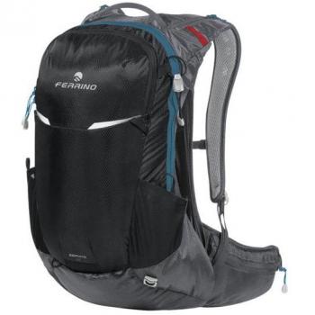 Mochila Ferrino Zephyr 12L negra, capacidad de 12 litros, diseño ligero y compacto, sistema de ventilación en la espalda, correas ajustables para mayor comodidad, bolsillo frontal con cremallera, compatible con sistemas de