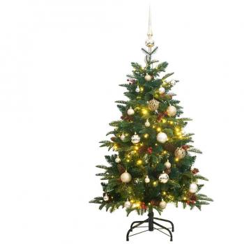 Hinged Artificial Christmas Tree with 150 LEDs and Ball Set, 59.1
