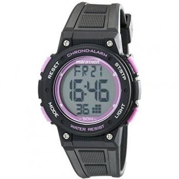 Timex Marathon Unisex TW5K84700 Quartz Watch with LCD Dial Digital Display and Black Resin Strap