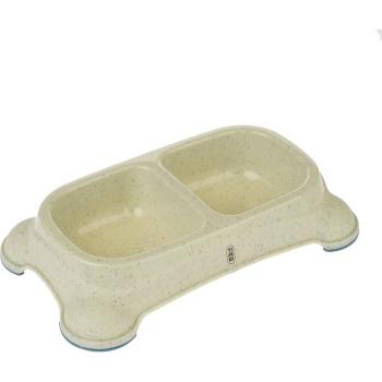 Comedero doble TIAKI de plástico reciclado - 2 x 400 ml