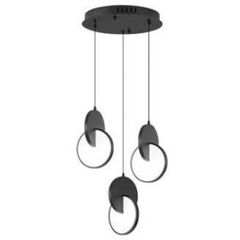 Plafón Colgante LED Carlota 3 Luces Negro 51W 6500K 7140lm con Control Remoto IP20 (80-150x33x29cm)